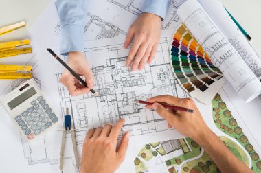 Two Architect Working Together clipart