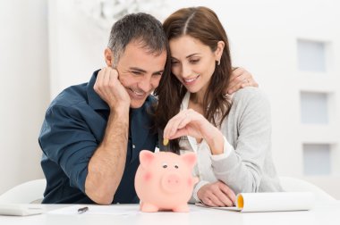 Couple Saving Money clipart