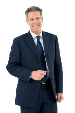 mutlu olgun işadamı gülümseyen