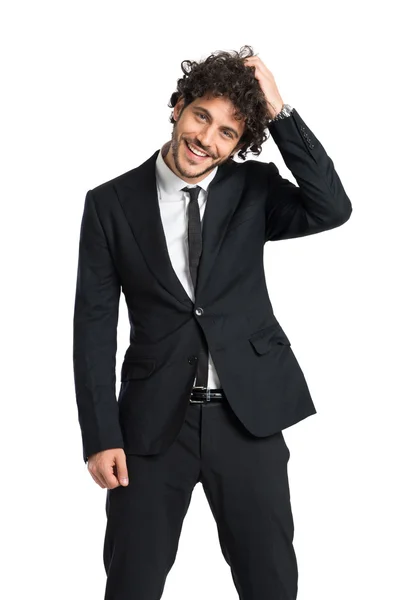 Elegante timido uomo sorridente — Foto Stock