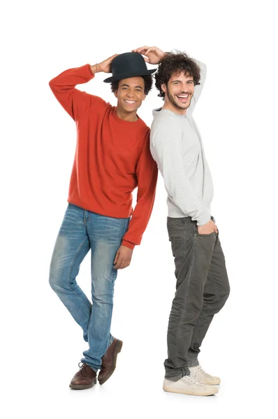 Twee gelukkige jonge mannen — Stockfoto