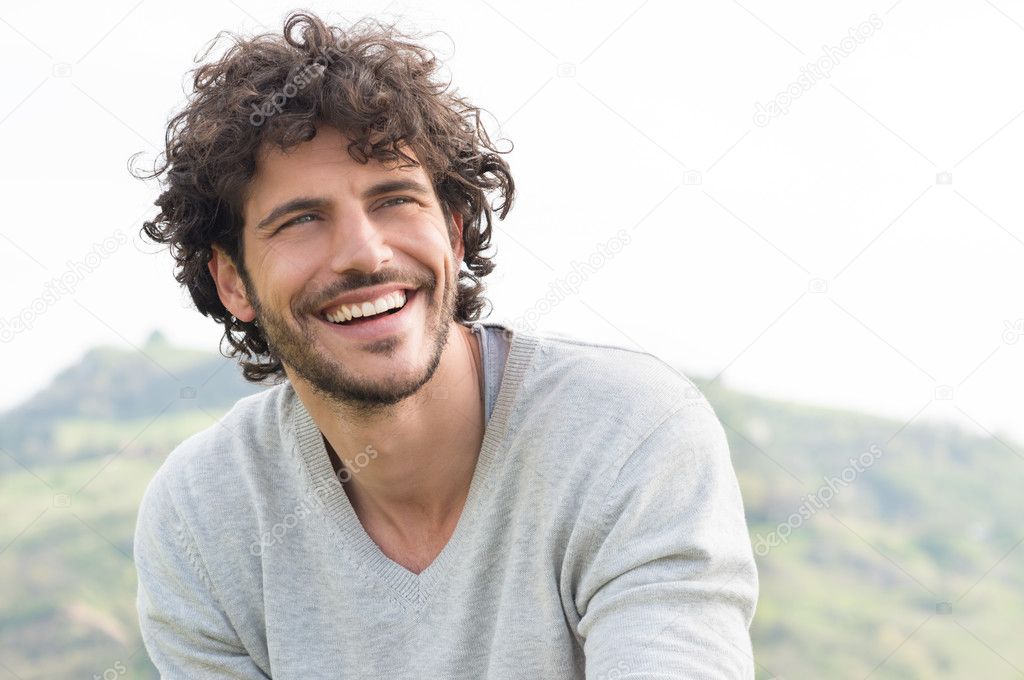 Portrait Of Happy Laughing Man 