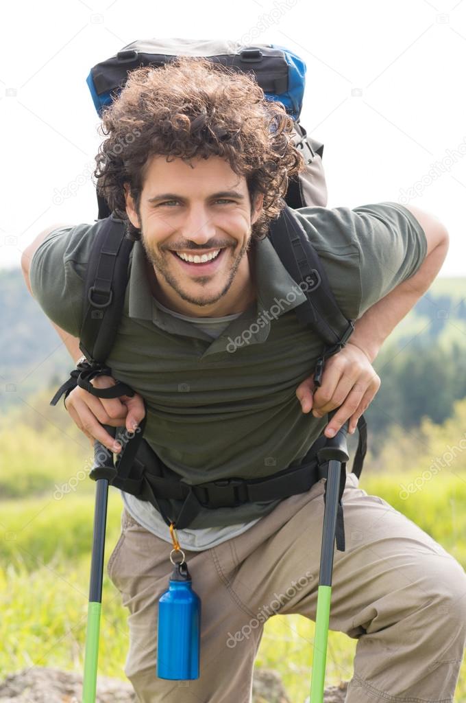 Happy Man Hiking Outdoor