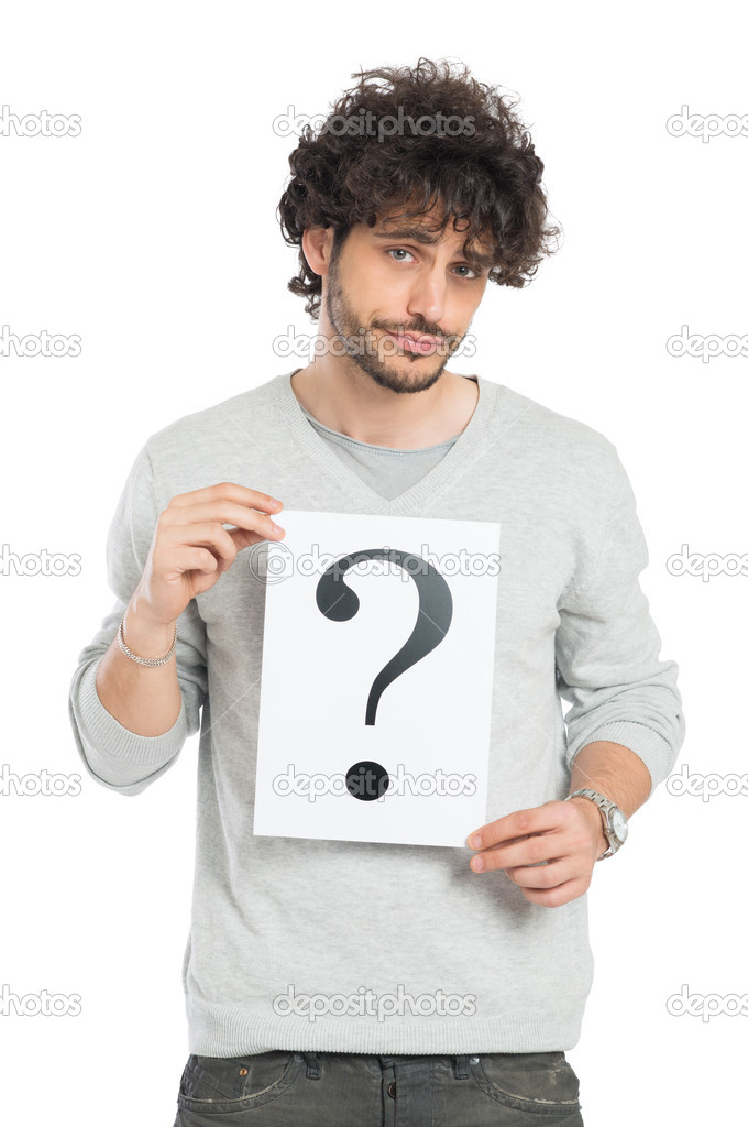 Uncertain Man Showing Question Mark Sign