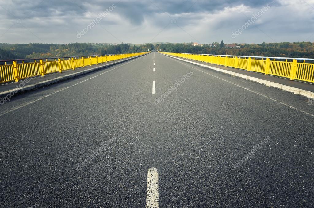 View from the bridge to the dam