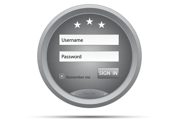 Inloggen interface cirkel — Stockvector