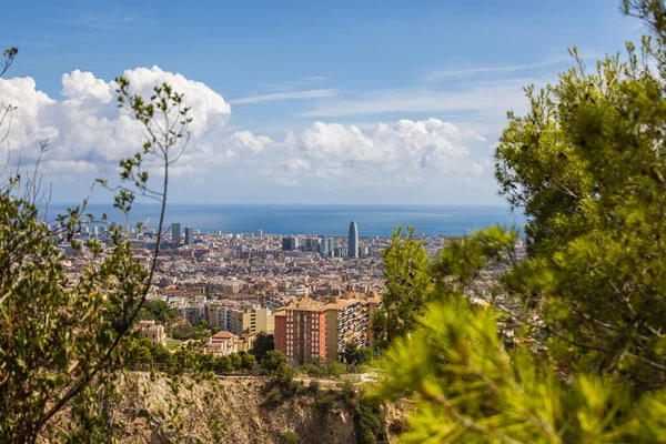 Barcelona España Septiembre 2021 Impresionante Vista Ciudad Desde Carretera Hasta — Foto de Stock