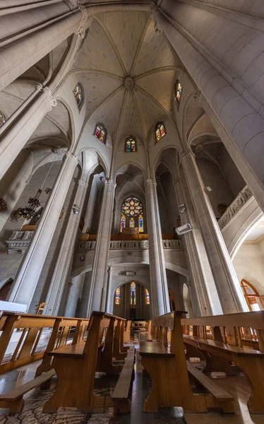 Барселона Испания Сентября 2021 Года Внутри Церкви Святого Сердца Иисуса — стоковое фото