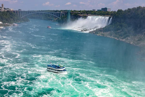 Niagarafallen Kanada Augusti 2021 Mist Pigan Ontario Sidan Niagarafallen Turistattraktionerna — Stockfoto