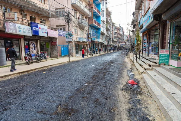 Kathmandu Nepal October 2021 Cityscape Nepalese Capital Otherwise Dusty Road — Fotografia de Stock