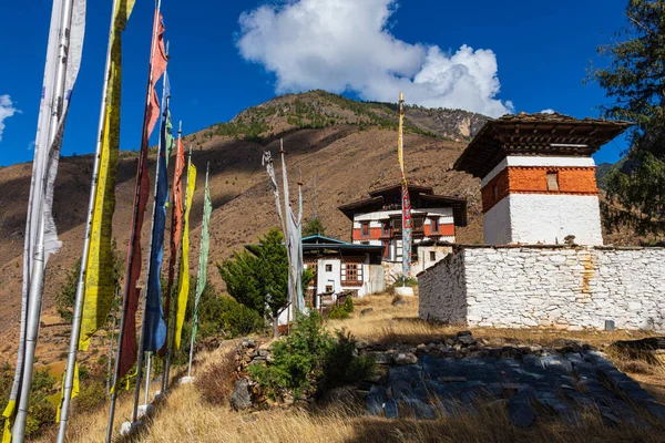 Bhutan October 2021 Small Monastery Temple High Mountains Bhutan Traditional — Stockfoto