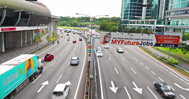 Kuala Lumpur Malaysia Juli 2022 Der Verkehr Auf Der Bundesstraße — Stockvideo