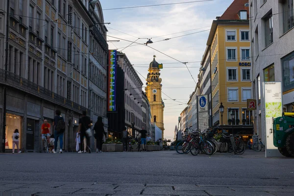 Munich Germany July 2022 Low Angle Street View Theatinerstrasse Overlooking — Foto de Stock
