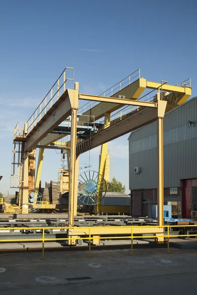 Yellow Gantry crane Stock Image