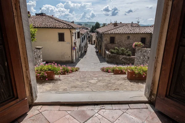 View Panzano Chianti City Architecture Landmarks Beautiful Town Tuscany Full — Stock Photo, Image