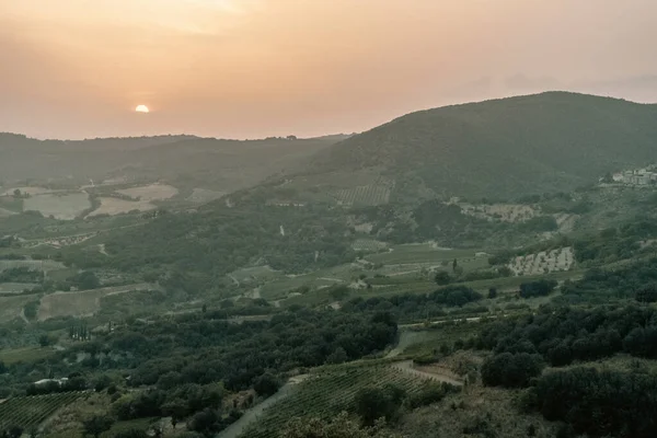 Prachtig Uitzicht Toscane Brunello Montalcino Wijnen Uit Het Castello Velona — Stockfoto