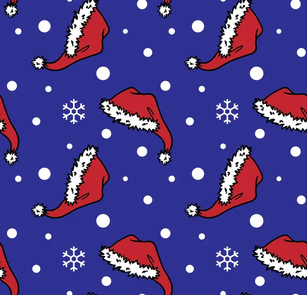 Kırmızı Noel Baba Noel şapkası ve baston şekerleme desenli çizimler.