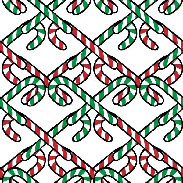  Çizgi film tarzında çaprazlanmış şeker kamışlarının Noel deseni