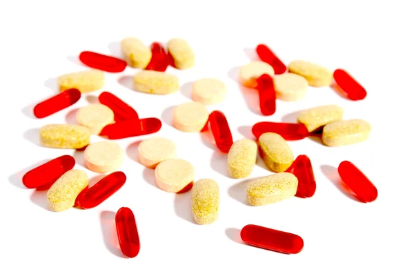 Tablety, prášky, vitamíny, léky — Stock fotografie