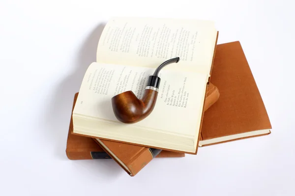 Los libros de Goethe fuman pipa — Foto de Stock
