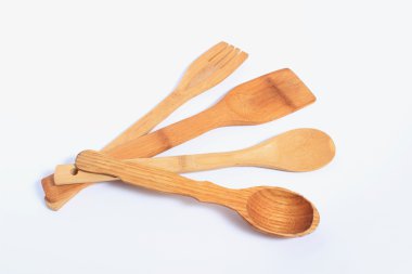 tahta çatal, kaşık, spatula