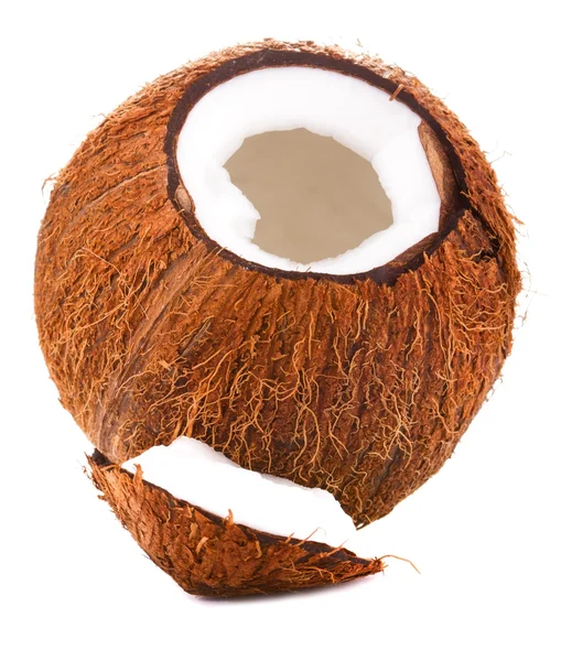 ひびの入ったココナッツ — ストック写真