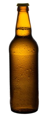 kahverengi ve sarı bir şişe bira