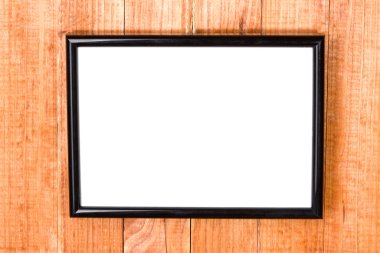 ahşap fotoğraf çerçevesi tahta mavi zemin üzerine