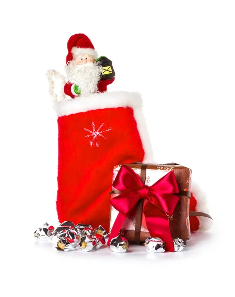 Red Christmas stocking — Stock Photo, Image
