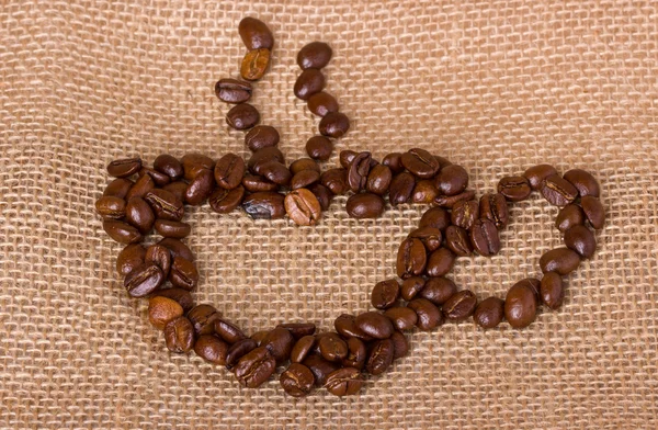 Coffee beans, Cup of coffee — Stock Photo, Image