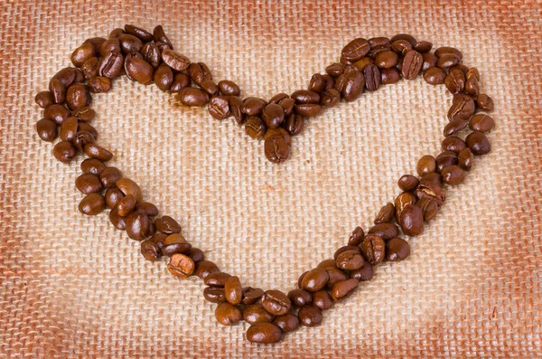 コーヒー豆。コーヒー豆の心 — ストック写真