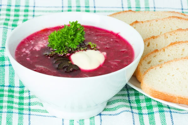 Soup, red borsch — Stock Photo, Image
