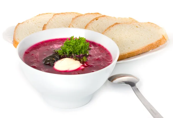 Soup, red borsch — Stock Photo, Image