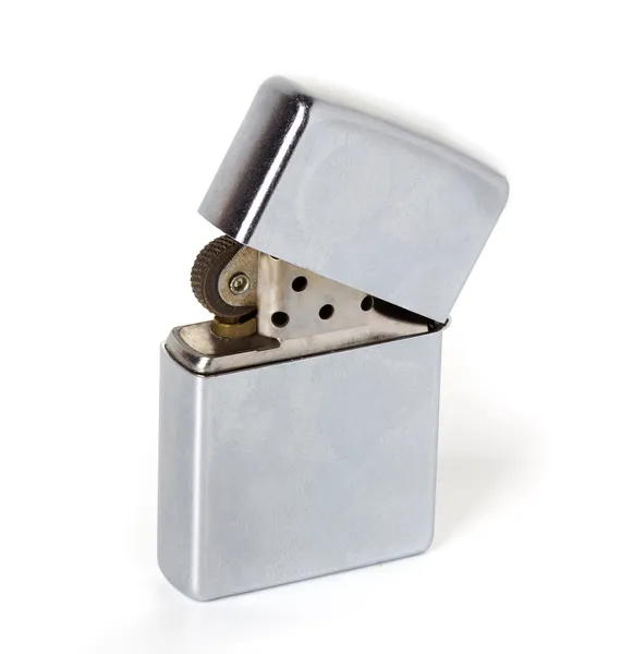 Silver metal zippo lighter Royalty Free Stock Images