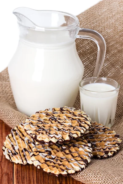 Komposition Milch in einem Krug — Stockfoto