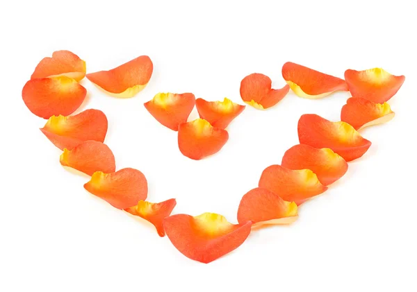 Heart of rose petals — Stock Photo, Image