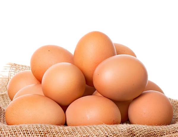 Huevo de pollo marrón aislado sobre fondo blanco — Foto de Stock