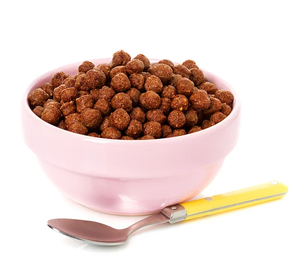 Cereal seco para el desayuno, aislado en blanco — Foto de Stock