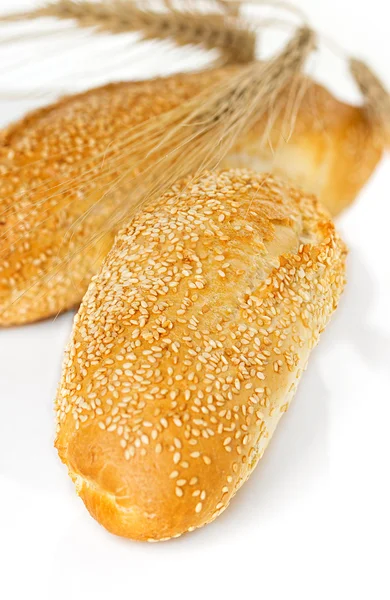Bun, bread with spikelets — Stock Photo, Image