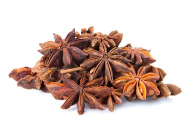 Beyaz bir arka plan üzerinde yıldız anason