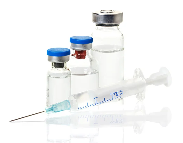 Medical ampoule, vial, and syringe isolated — Stock Photo, Image