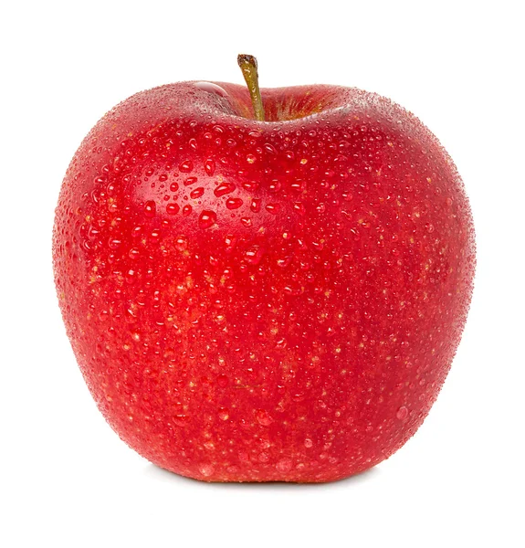 Manzana roja con gotas de agua — Foto de Stock