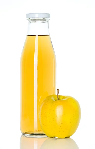 Bouteille de jus de pomme avec pomme — Photo