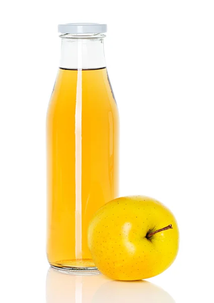 Bouteille de jus de pomme avec pomme — Photo