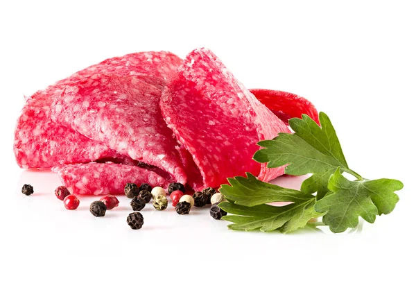 Salami isolerade — Stockfoto