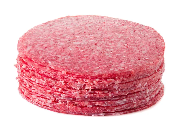 Salami isoliert — Stockfoto