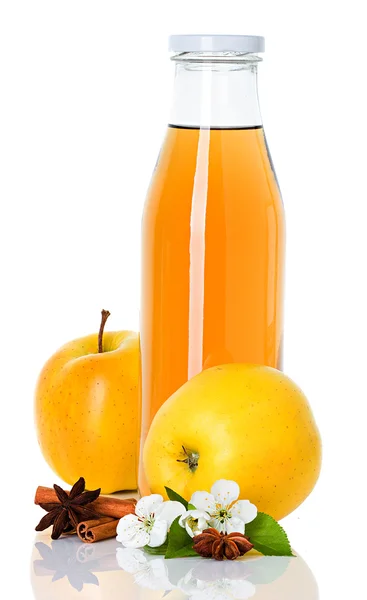 Apple juice in a bottle — Stock Photo, Image