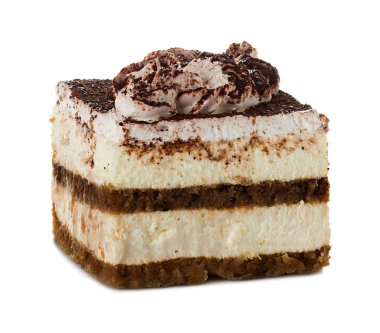 tiramisu, üzerinde beyaz izole kek