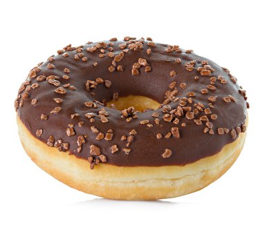 çörek üzerinde beyaz izole