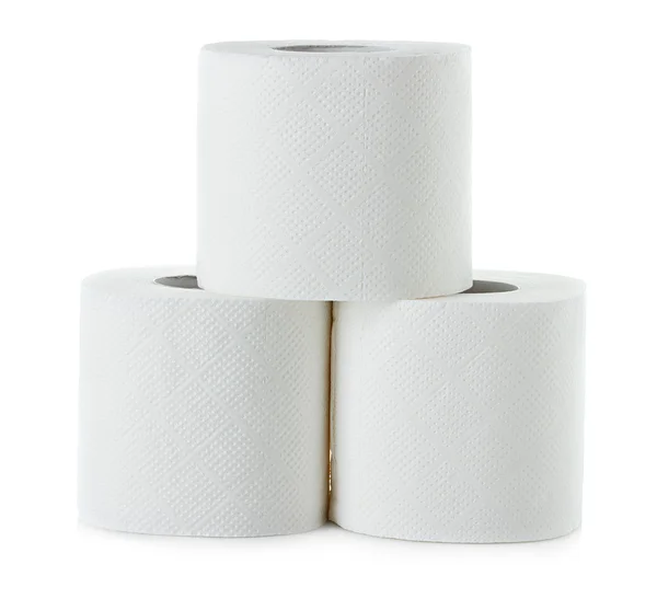 Toilet paper close-up isolated on white background — Stock Photo, Image